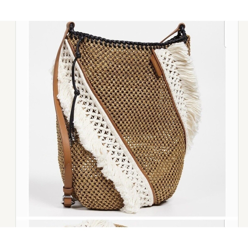 3.1 PHILLIP LIM Cut Out Woven Marlee Leather Bucket Bag
